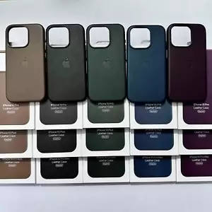 iPhone Leather Case with MagSafe - iPhone 15 Series - 15, Pro Max, 15 Pro Plus - Picture 1 of 28