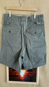 H&M men’s green solid flat front cargo short size 34 button-fly - Picture 1 of 8