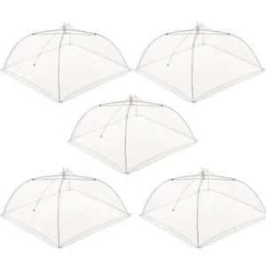 5 x Collapsible Food Covers Nets Mesh Insect Fly Protector Kitchen Outdoor BBQ - Picture 1 of 7