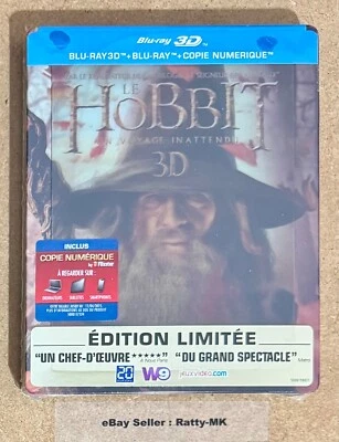 THE HOBBIT AN UNEXPECTED JOURNEY (IMPORT) LENTICULAR 3D + BLU RAY STEELBOOK  NEW - Image 1 of 4