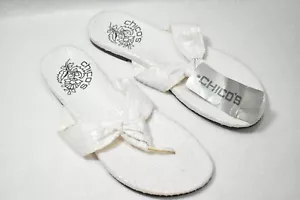 Sandali infradito bianchi Chico's taglia 9 perizoma donna - Foto 1 di 5