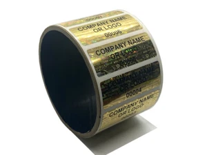 Custom Print Tamper Evident Holographic Bright Gold Security Label Seal Sticker - Picture 1 of 2