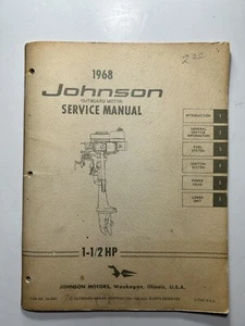 1968 Johnson 1.5 1-1/2 HP OMC Outboard Service Manual JM-6801 FREE 1ST CLASS - Imagen 1 de 14