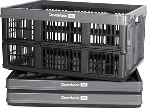 CleverMade Collapsible Utility Crates - Stone 3 Pack 45L / 11 Gal holds 66 l... - Picture 1 of 9