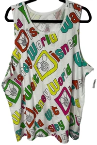 Walt Disney World Retro Tank Top Logo Collection AOP - NWT - Unisex Size XL - Picture 1 of 8