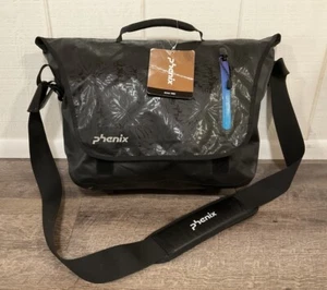 Rare Phenix Messenger Bag Seam Sealed Black Patterned Weatherproof Medium 16” - Picture 1 of 24