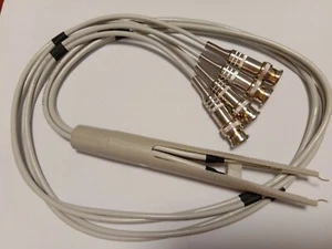 2er Set SMD Testclip Sonde für LCR Messgerät mit 4 BNC Drähten weiße Farbe Neu - Bild 1 von 6
