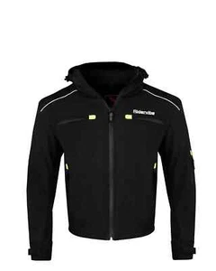 Men's Black Mesh Motorcycle Biker Removeable Hoodie And Reflective Jacket - Picture 1 of 5