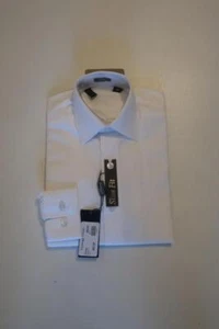 NWT Boys Ragazzo Uomo White Button Down Dress Shirt 8 Slim - Picture 1 of 4