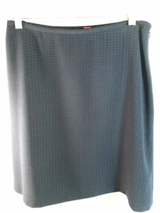 Anne Klein A-Line Skirt Size 8 Petite Navy with White micro dot Side Zip Lined - Picture 1 of 7