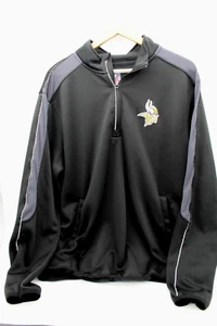 Minnesota Vikings NFL schwarz Fleece gefüttert Softshell Quarter Zip Jacke Herren XL - Bild 1 von 6
