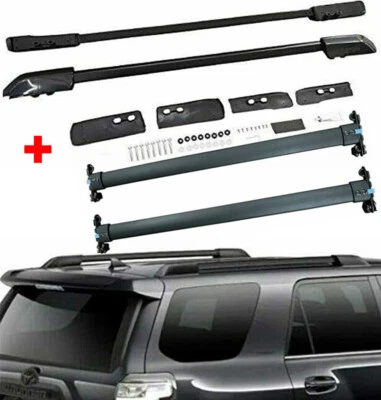 Barra transversal de riel lateral de techo 4 piezas para Toyota 4 Runner 2009-2021 Foto 1 de 4