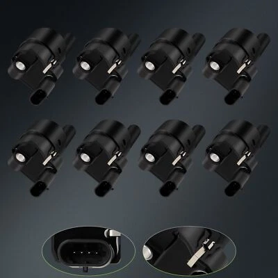 Set of 8 Round Ignition Coils for Cadillac CTS GMC Envoy Chevy Silverado UF414 - Image 1 of 4
