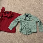 bundle lot of 2 baby infant 24m button shirts Ralph Lauren Polo Red Green