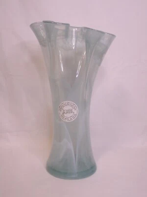 Jarrón Vidrios San Miguel Auténtico Vidrio Reciclado con Volantes Tulipán Hecho a Mano España Foto 1 de 4