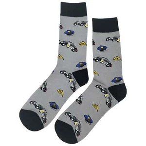 Neu mit Etikett Polizeiauto Anzugsocken Neuheit Herren 8-12 grau Crazy Fun Sockfly - Bild 1 von 4