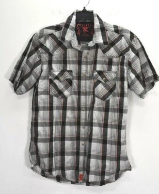 Twenty X Camisa Para Hombres Tartán A Cuadros Manga Corta Solapa Bolsillo Algodón Abotonada M Foto 1 de 4