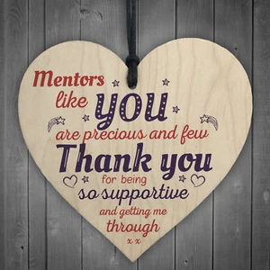 Mentors Like You Novelty Wooden Hanging Heart Leaving Gift Plaque Thank You - Picture 1 of 7