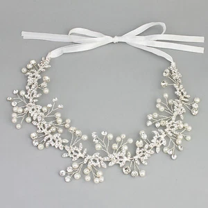 Diadema Nupcial De Rhinestones Joyería De Pelo Con Perlas Accesorios De Disfraz - Imagen 1 de 6