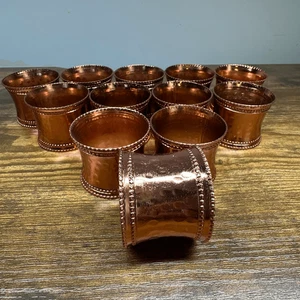 Kupfer Serviettenringe gehämmert Landhaus Kern Landhaus rustikal 12er Set - Bild 1 von 6