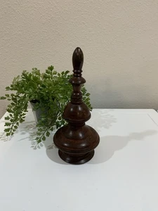 Vtg Rustic Heavy Round Pointed Decorative Metal Brown Finial Statue Figurine - Picture 1 of 8