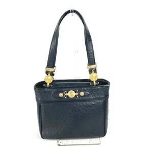 VERSACE vintage Sunburst Bag Shoulder Bag Tote Bag Shoulder Bag Leather Black - Picture 1 of 17