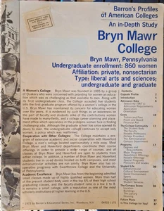 Barron's Profile of American Colleges - In-Depth - Bryn Mawr College - 1973 - Bild 1 von 3