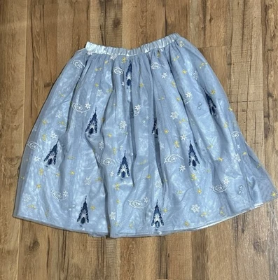 Disney Frozen X Hanna Andersson Falda Med Castillo de Elsa Tul Bordado Tutú L Foto 1 de 3