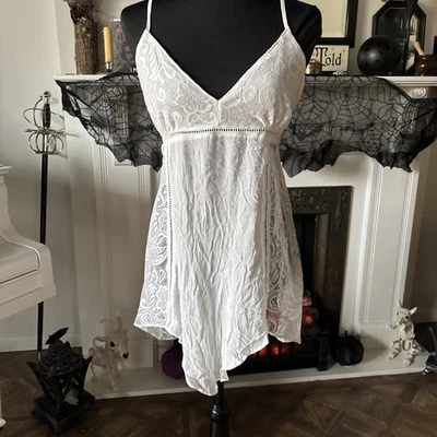 Linea Donatella  XL Off White Babydoll Chemise Lingerie Bridal Lace Retail $48 - Image 1 of 4