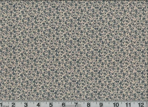 1/2 Yard Fabric Floral Blue Dainty Flowers Cotton 44" Wide Vintage 1960s 70s - Picture 1 of 1