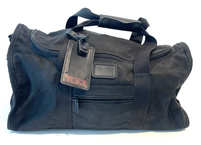Tumi Ballistic Nylon Black Duffle Gym Travel Weekender Bag Carry On 18" x 8"x 9" - Image 1 of 4