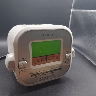 Sony Dream Machine FM/AM Clock Radio ICF-C180 Dual Alarm LCD Digital Cube VTG - Image 1 of 4