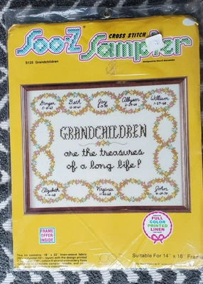 Kit de punto de cruz Soo-z de colección S125 Los nietos son los tesoros de la vida Nuevo de Lote Antiguo Foto 1 de 2