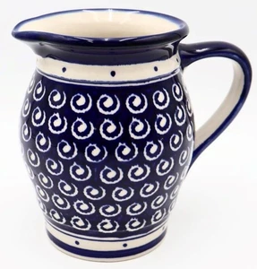 Boleslawiec Blue and White 7" Pitcher Hand Made In Poland - Picture 1 of 7