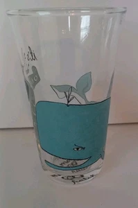 Anthropologie Molly Hatch 4 1/2" Juice Glass, IT'S OKAY Whale EUC - Picture 1 of 6