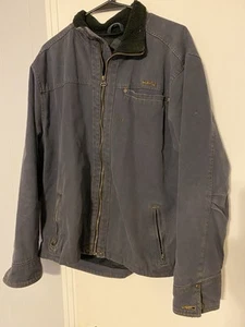 VINTAGE Kavu Jacket Mens Large Navy Full Zip Canvas Workwear Y2K - Picture 1 of 6