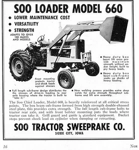 1967 small Print Ad of Soo Tractor Sweeprake Co 660 Loader w IH Farmall 806 - Bild 1 von 2