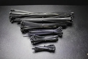 6000 PK 4 6 8 11 14 18 INCH ZIP TIES 1000 EACH NYLON BLACK 40 LBS UV WIRE CABLE - Picture 1 of 4