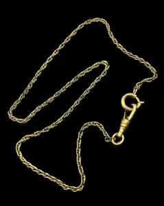 Radio signed Victorian gold filled watch chain SMALL necklace w dog clip clasp - Picture 1 of 12
