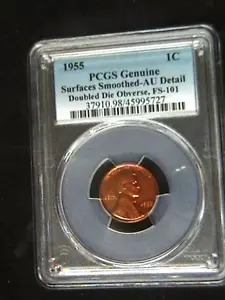 1955/55 SELTENER LINCOLN CENT FEHLER ...PCGS AU DETAILS... - Bild 1 von 6