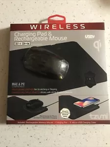Tzumi Wireless Charging Pad and Rechargeable Wireless Mouse - Qi-Enabled- New - Picture 1 of 2