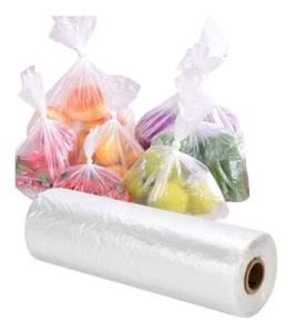 Lebensmittelbeutel auf Rolle 9" x 14" Wiederverwendbar Obst Gemüse Aufbewahrung Plastiktüten - Bild 1 von 7
