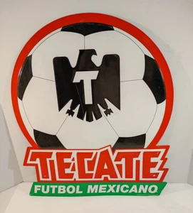 Metal Tecate Futbol Mexicano Sign Approx 22" x 19" Good condition See Notes - Picture 1 of 6