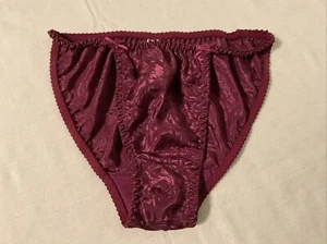 Vintage Sopre Sexy Purple Satin String Bikini Panties Size 7 L - Picture 1 of 13