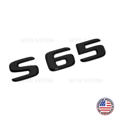 18-21 S 65 AMG Letter 3D Emblem Trunk Logo Nameplate Badge Decorate Gloss Black — 第 1/4 张图片