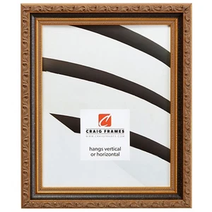 Craig Frames Regence, 1.25 Inch Wide Antique Gold And Black Picture Frame - Picture 1 of 8