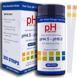 PH Test Strips for Urine & Saliva - 200ct Urine PH Test Strips for Humans, Fast - Picture 1 of 6