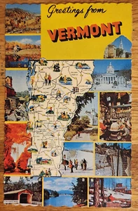 Postal Dexter Press de Saludos de Vermont de la década de 1960 sin usar - Imagen 1 de 1