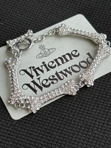 Vivienne Westwood Nana Full Crystal Bling Bone Bracelet - Picture 1 of 5