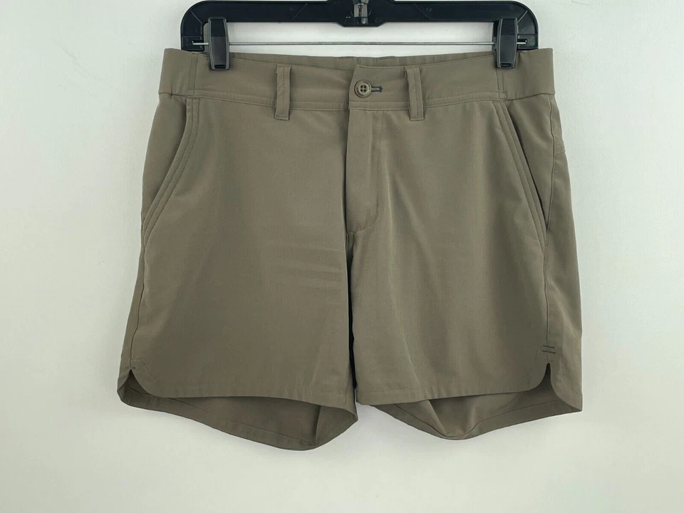 Shorts Horny Toad & Co 6 cinza ECO feminino 30" cintura frente plana caminhada A34-09 - Imagem 1 de 4